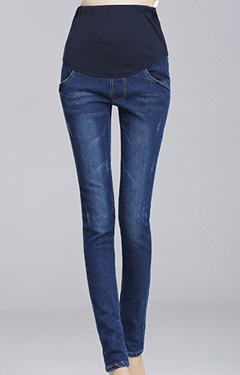 กางเกงยีนส์คลุมท้องขายาว  ทรงสวย ผ้ายืดหยุ่น